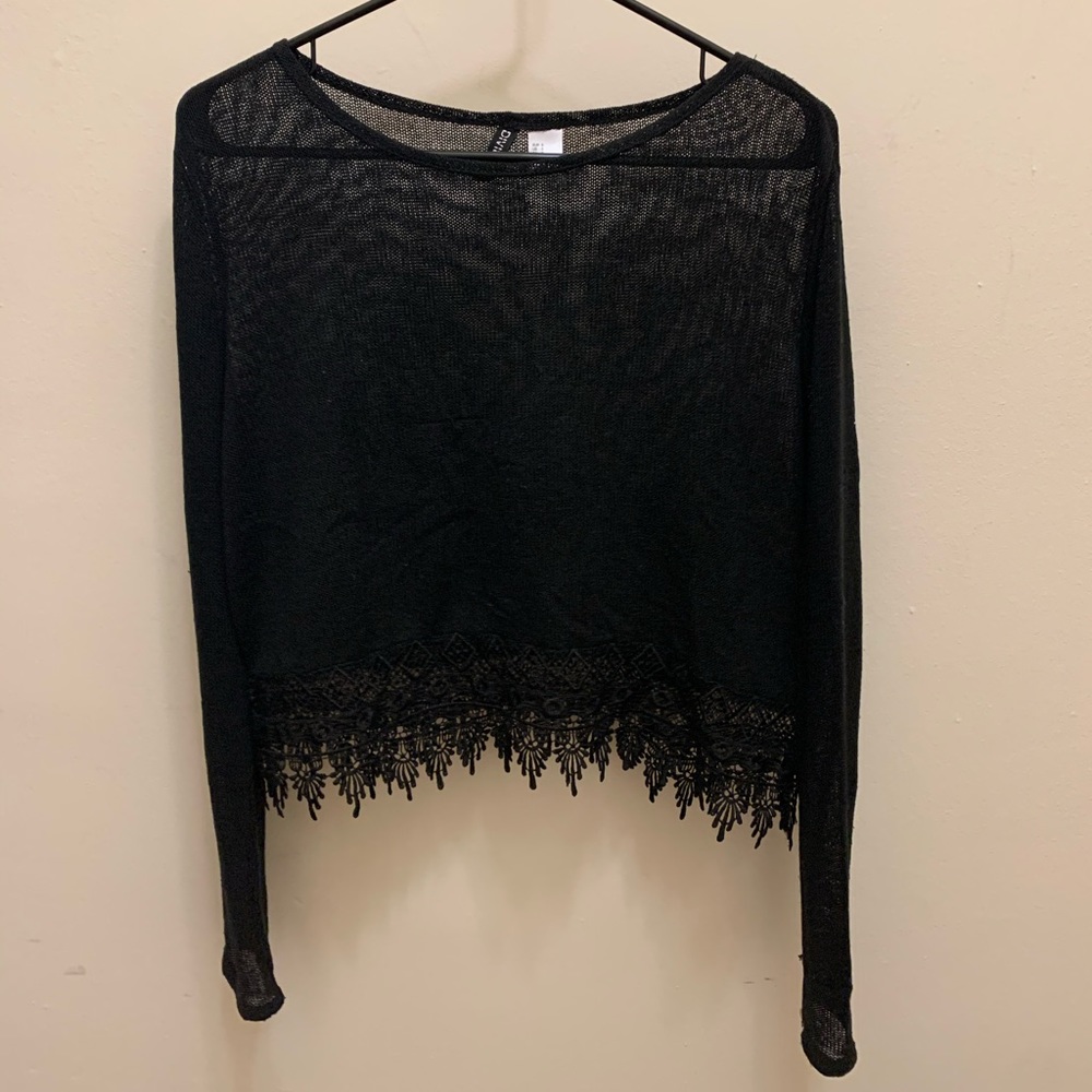 Sheer Black Long-Sleeve